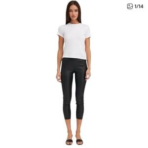 Leather cropped leggings